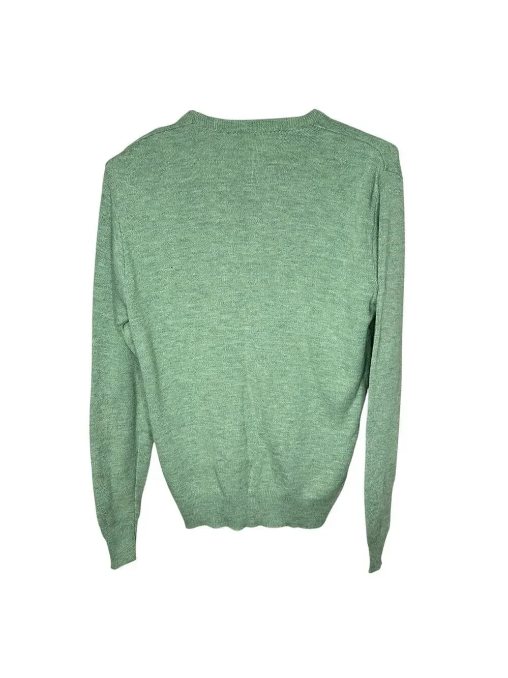 Vintage Robert Bruce Men’s Green V-Neck Knit Sweater Made In USA Size‎ L